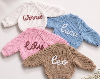 Personalised Hand Knit Knit Baby cardigan