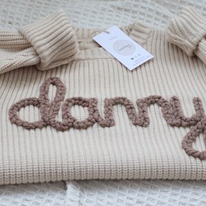 Personalised Cream Knit Baby Sweater image 4