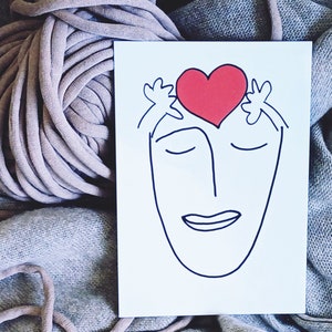Carte design « Coeur » A6 / carte postale / carte de vœux / carte cadeau / carte de rétablissement / impression d'art
