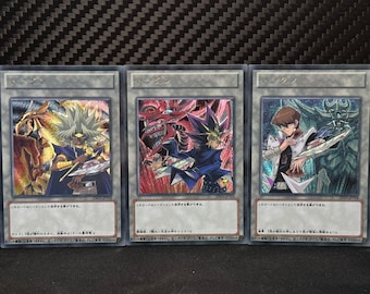 Custom Cards - YGO Lot of 3 Yami Yugi Seto Kaiba Yami Marik Japanese Textured Shinning