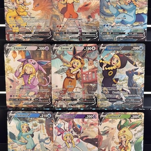 Custom Cards - [ENG] Lot of 9 Eeveelution Personification - Textured Shinning