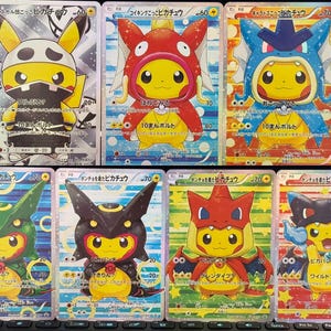 Proxy Karten - [JPN] Lot von 7 Kostüm Poncho Pikachu Promokarten - Textured Holografisch