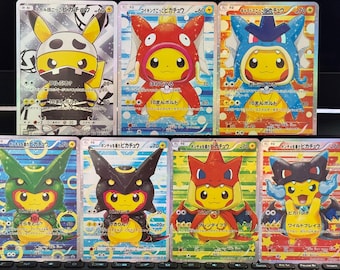 Proxy Cards - [JPN] Lot of 7 Costume Poncho Pikachu promo cards - Textured Holographic