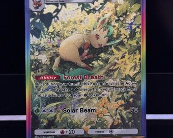 Custom Card - PTCG APP Leafon EX - Textured Shinning English