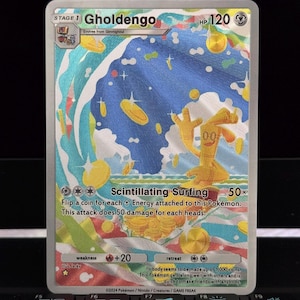 Aangepaste kaart: PTCG Gholdengo, glanzend Engels met textuur