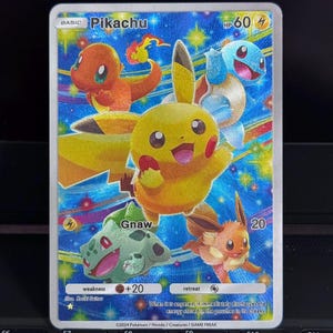 Custom Card - PTCG APP Pikachu, Charmander Bulbasaur Squirtle Eevee AR - Textured Shinning English