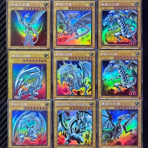 YGO-proxykaarten - Veel van 9 Blue Eyes White Dragon holografisch Japans/Engels