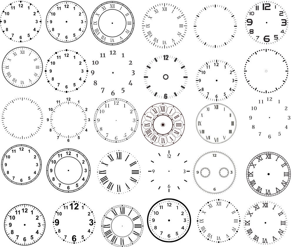 CLOCK FACE SVG Bundle, Ziffernblatt Clipart, Ziffernblatt svg für