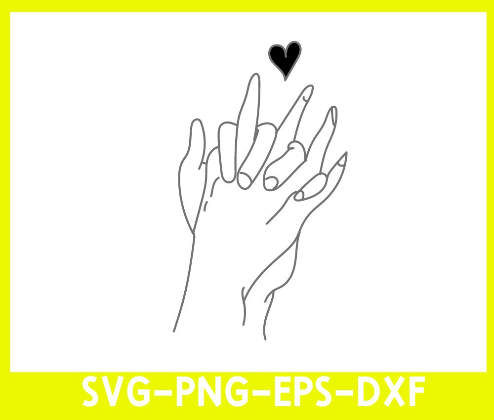 Besties Couple Hands SVG Cut File for Cricut, Best Friends Svg, Hand ...