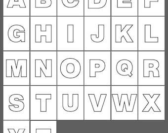 Printable Uppercase Letters. Printable Alphabet. 26 Pages. Letter Outlines. Coloring Letters.  For Learning and Education Alphabet Prints.