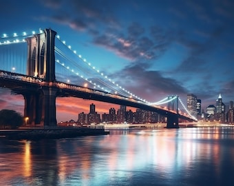 New York City Brooklyn Bridge Inspired Art .png Super High Quality Digital Download