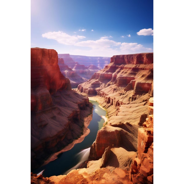 Enchanting Grand Canyon Cliffs & River - Striking Landscape Art for Quality Canvas Prints, Unique Home Decor - Gift for Nature Lovers