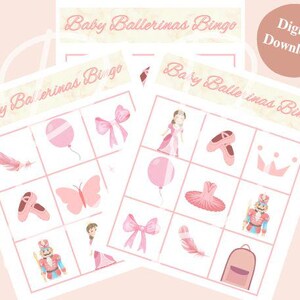 30 x Ballerina Bingo Cards, Printable Birthday Ballet Bingo, Birthday Party Game, Fun Ballerina Birthday games, Ballerina Baby Shower