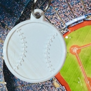 Softball/Baseball 3d printed keychain, 3d printer, softball fan, baseball fan, keychain, key ring