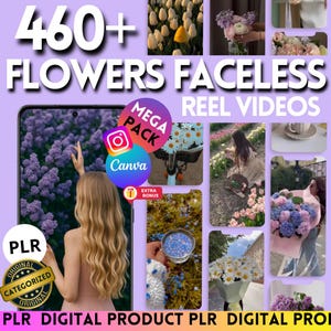 Flowers Faceless Reels: Instagram Content, Canva Editable (PLR)