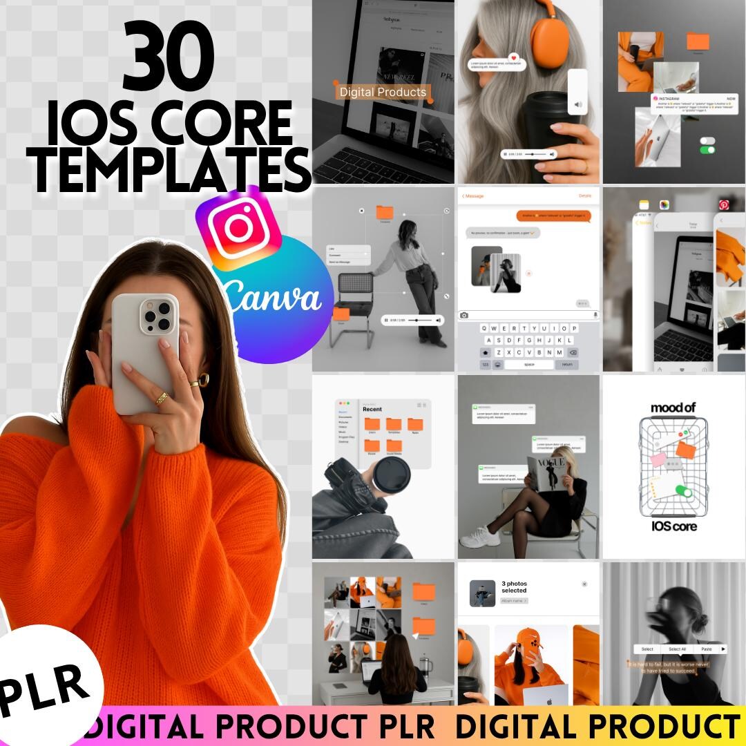 IOS Core Social Media Canva Templates | Instagram Posts (PLR) - Etsy
