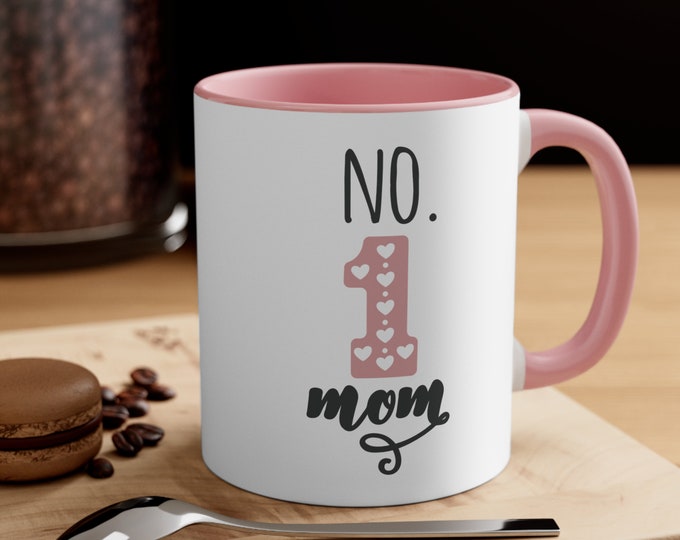 Featured listing image: Number #1 Mom 11oz two-tone ceramic mug - Unique gift for coffee lovers