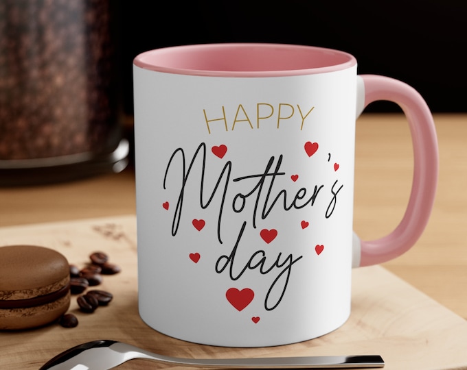 Featured listing image: Happy Mother's Day 11oz two-tone ceramic mug - Unique gift for coffee lovers