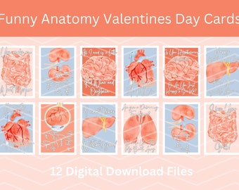 Funny Anatomy Valentine's Day Cards, Medical Valentine's Day Cards, Hospital Valentine's Day Cards, Organ Valentine's Day Cards