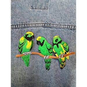 Parrot Applique Embroidered Patch Tropical Bird Iron On Sew On DIY Craft