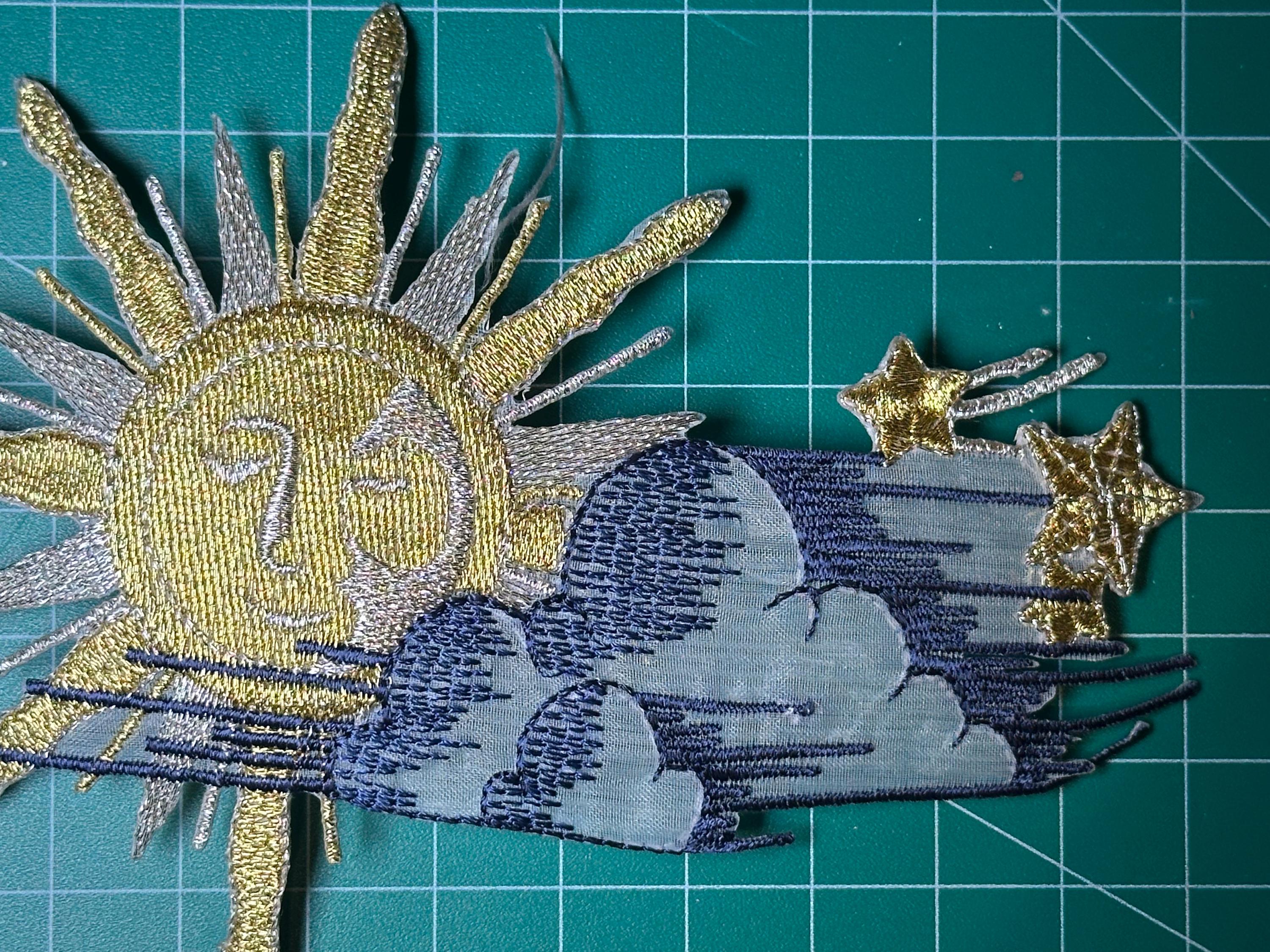 Celestial Large Gold Sun in Clouds With Rays and Stars and Transparent ...