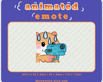 Hamster monkaGun ANIMATED Emote for Twitch, Discord, YouTube, Kick| ID#A0065
