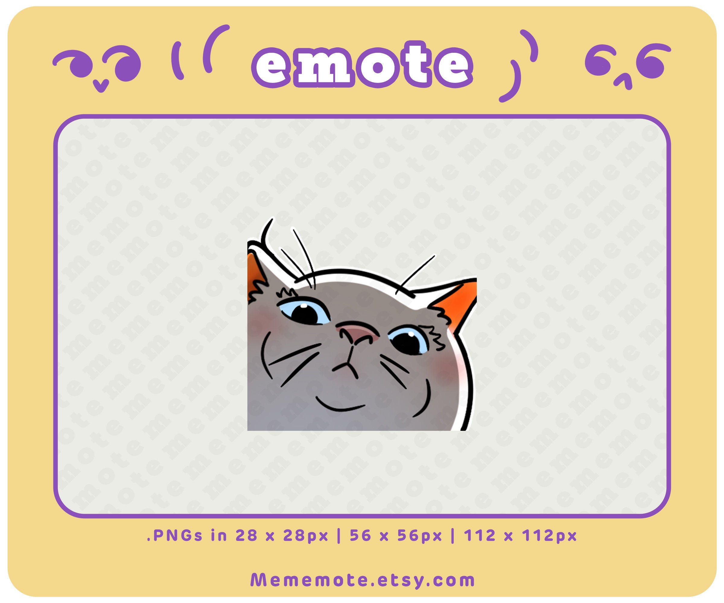 White Cat Stare Meme Emote for Twitch, Discord, Youtube, Kick - Etsy