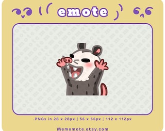 Emote Hype Opossum pour Twitch, Discord, YouTube, Kick | ID#0124