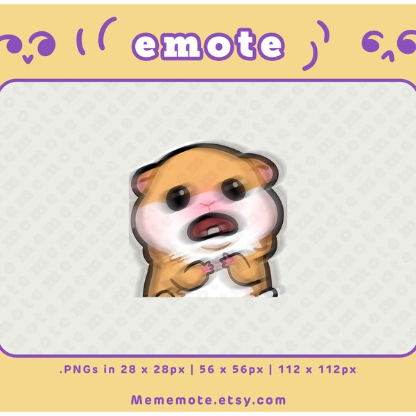 Scared Hamster Meme Emote for Twitch, Discord, Youtube, Kick| ID#0086
