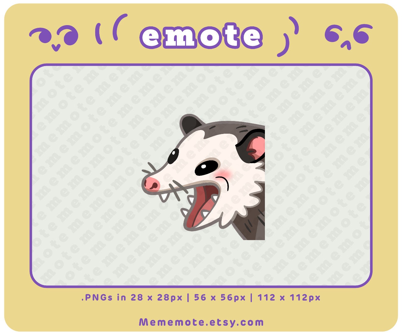5 X Opossum Emote for Twitch, Discord, Youtube, Kick | GG, Side Eye ...