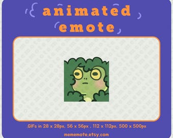 ANIMATED Emote - Frog hiding into bush - for streaming on Twitch, Discord
