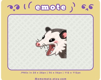 Emote crier l'opossum pour Twitch, Discord, YouTube, Kick| ID#0092