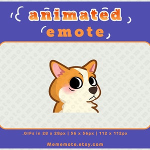 Corgi Side Eye Dog ANIMATED Emote for Twitch, Discord, YouTube, Kick| ID#A0019