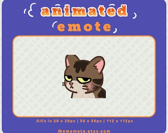 Animated Emote Tabby Cat Staring at You | For Streaming on Twitch, Discord