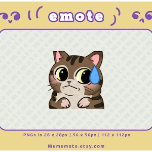 Tabby Cat Uh Oh Emote for Twitch, Discord, YouTube, Kick| ID#0069