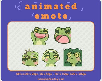 Animated Frog Emote Pack – Waving, Screaming, Loading, Jamming, Hiding (Digital Download)