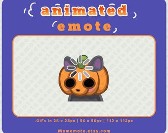 Emote animado de carga de gato negro de Halloween para Twitch y Discord.