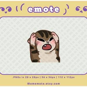 Tabby Screaming Kitten Not Like This Cat Emote for Twitch, Discord, YouTube, Kick| ID#0052