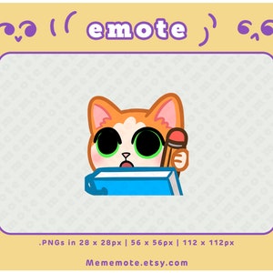 Orange Cat Noted Emote for Twitch, Discord, YouTube, Kick| ID#0104