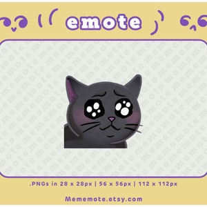 Black Sad Cat Emote for Twitch, Discord, YouTube, Kick| ID#0046