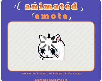 Animated White Cat Loading Meme Emote for Twitch, Discord, YouTube, Kick| ID#A0028