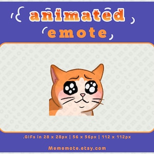 Orange traurige Katze ANIMATED Emote für Twitch, Discord, YouTube, Kick| ID#A0045