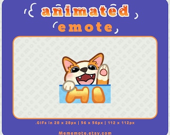 Corgi Hi Dog ANIMATED Emote for Twitch, Discord