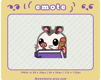 Emote Opossum Note pour Twitch, Discord, YouTube, Kick | ID#0125