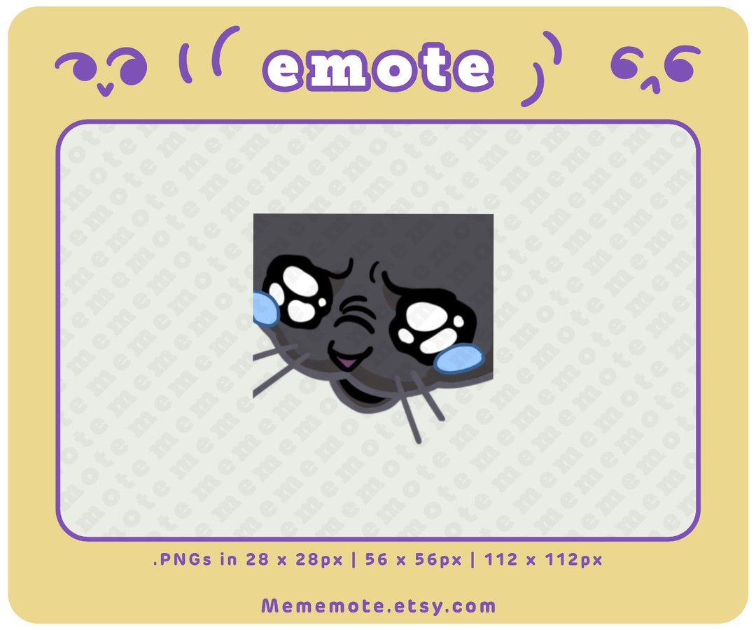 Black Rage Crying Cat Emote for Twitch, Discord, Youtube, Kick| ID#0055 ...