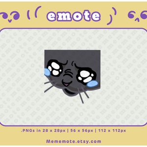 Black Rage Crying Cat Emote for Twitch, Discord, YouTube, Kick| ID#0055