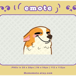 Corgi Smile Dog Emote for Twitch, Discord, YouTube, Kick| ID#0083
