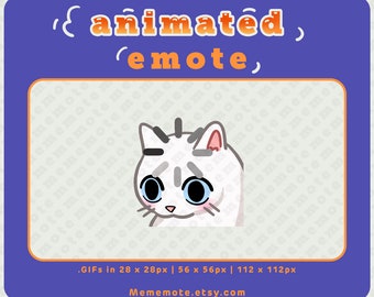 White Cat Loading ANIMATED Emote for Twitch, Discord, YouTube, Kick| ID#A0028