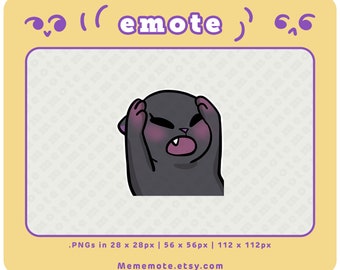 Black Screaming Kitten Not Like This Cat Meme Emote for Twitch, Discord, Youtube, Kick| ID#0051