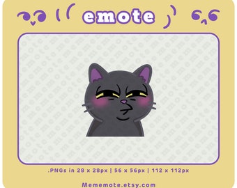 Gesto de gato negro Hmmm para Twitch, Discord, YouTube, Kick/ ID#0015